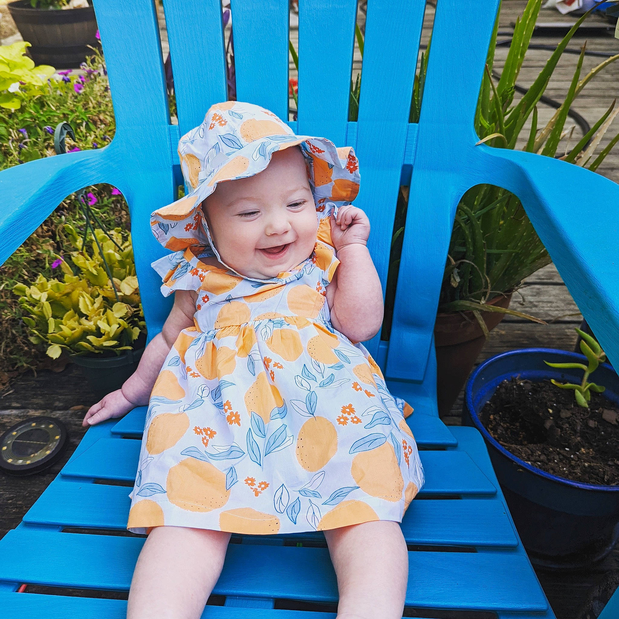 Calliope joined the competition — help win amazing prizes! azure, baby_toddler_clothing, blue, fun, grass, green, hairstyle, happy, hat, headwear, joy, leisure, people_in_nature, person, photograph, pink, plant, public_space, skin, smile