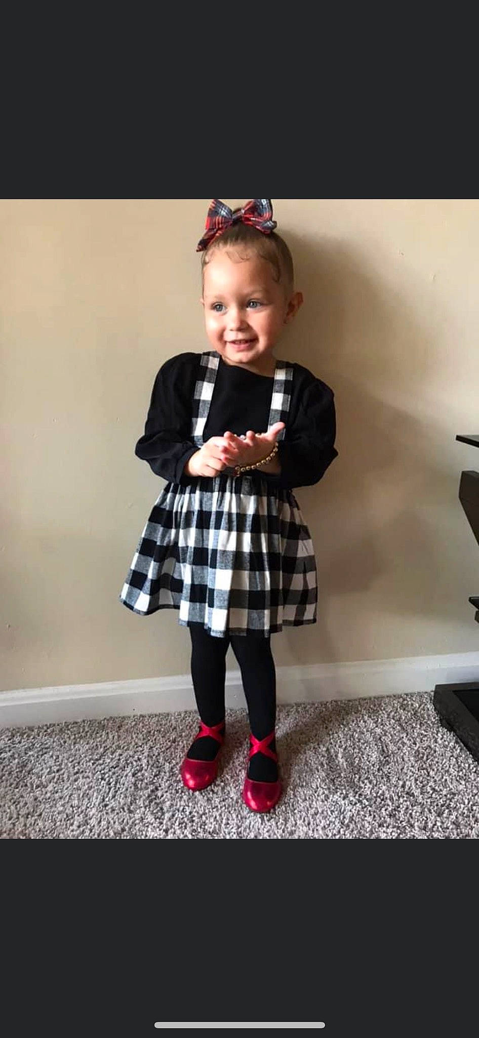 Dream joined the competition — help win amazing prizes! blazer, bow_tie, collar, dress_shirt, face, formal_wear, hair, human_body, joy, knee, leg, pattern, person, plaid, sleeve, sock, t_shirt, tartan, thigh, toddler