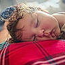 child, toddler, sleeping, face, hair, plaid, red, closeup, skin, peaceful, rest, nap, soft, indoor, portrait, cozy, cute, young, relaxation, comfort