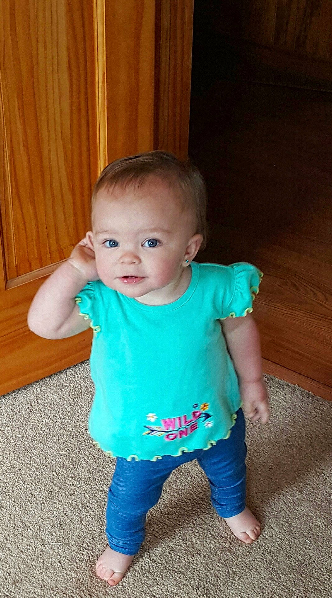 Isabella Ann joined the competition — help win amazing prizes! blue, child, human_positions, infant, person, play, skin, toddler