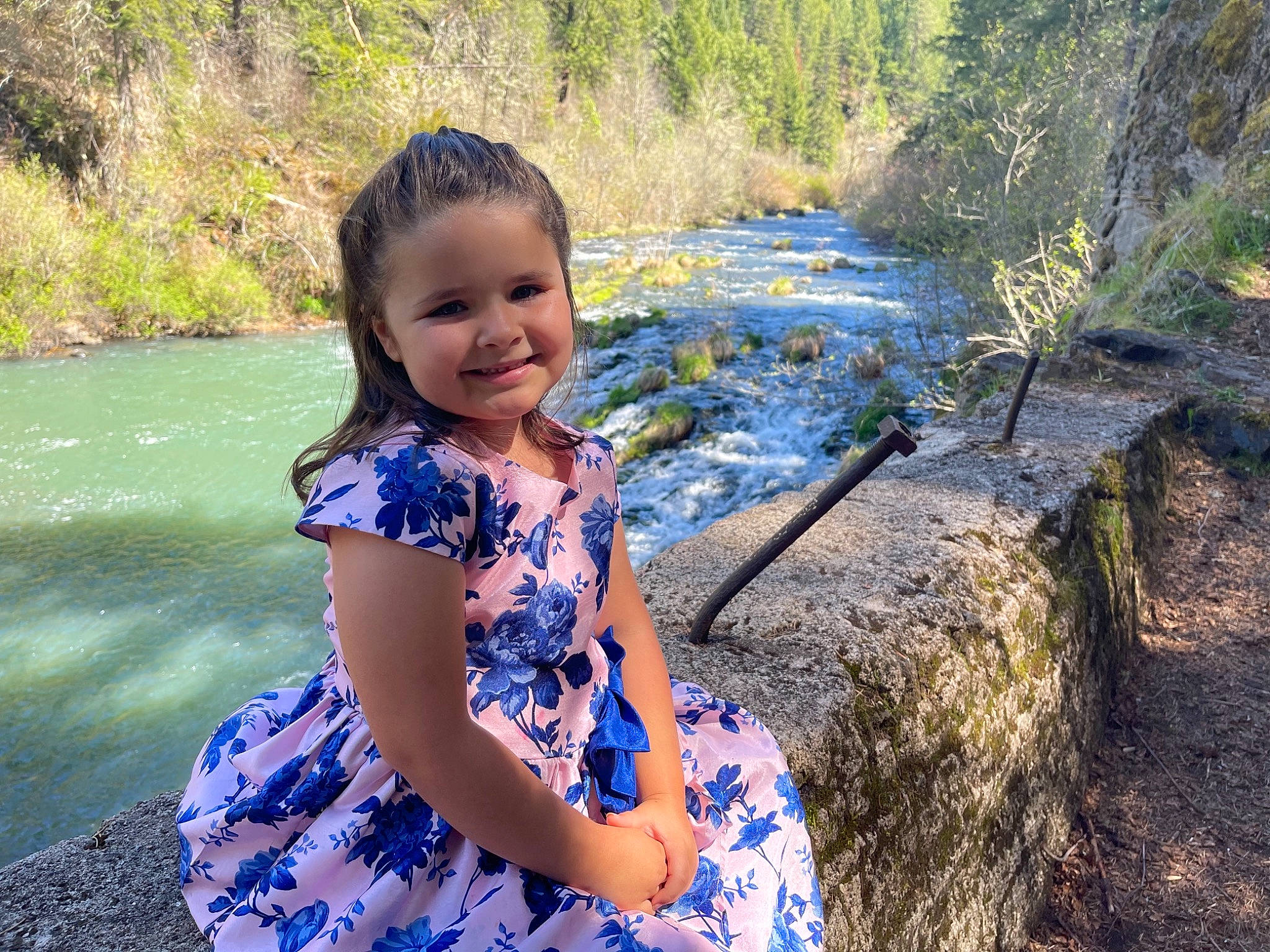 Ellarose joined the competition — help win amazing prizes! day_dress, dress, electric_blue, eye, face, grass, grass_family, happy, head, iris, joy, leaf, leisure, people_in_nature, person, plant, recreation, smile, sunlight, toddler