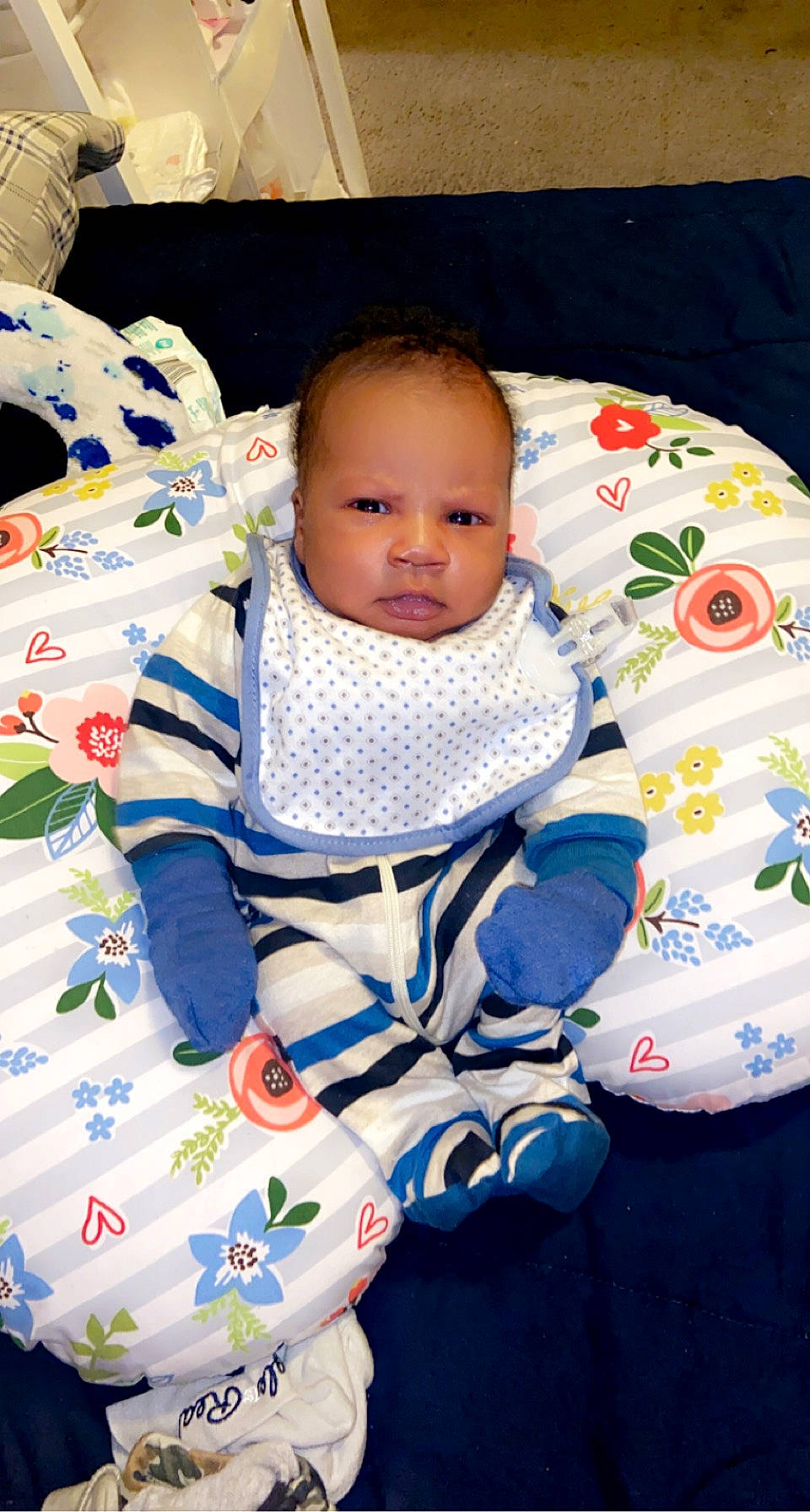 Johnathan joined the competition — help win amazing prizes! baby, baby_products, baby_safety, baby_toddler_clothing, beauty, cheek, child, comfort, facial_expression, fun, happy, linens, pattern, person, product, room, sitting, skin, sleeve, textile