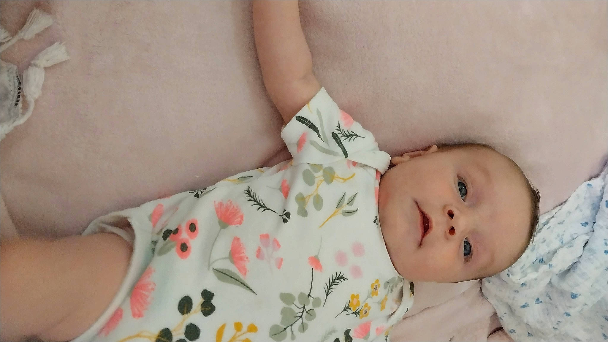 Daisy joined the competition — help win amazing prizes! baby, baby_products, baby_sleeping, baby_toddler_clothing, cheek, chest, child, collar, comfort, eyelash, flesh, grass, human_body, human_leg, lip, neck, pattern, person, skin, sleeve