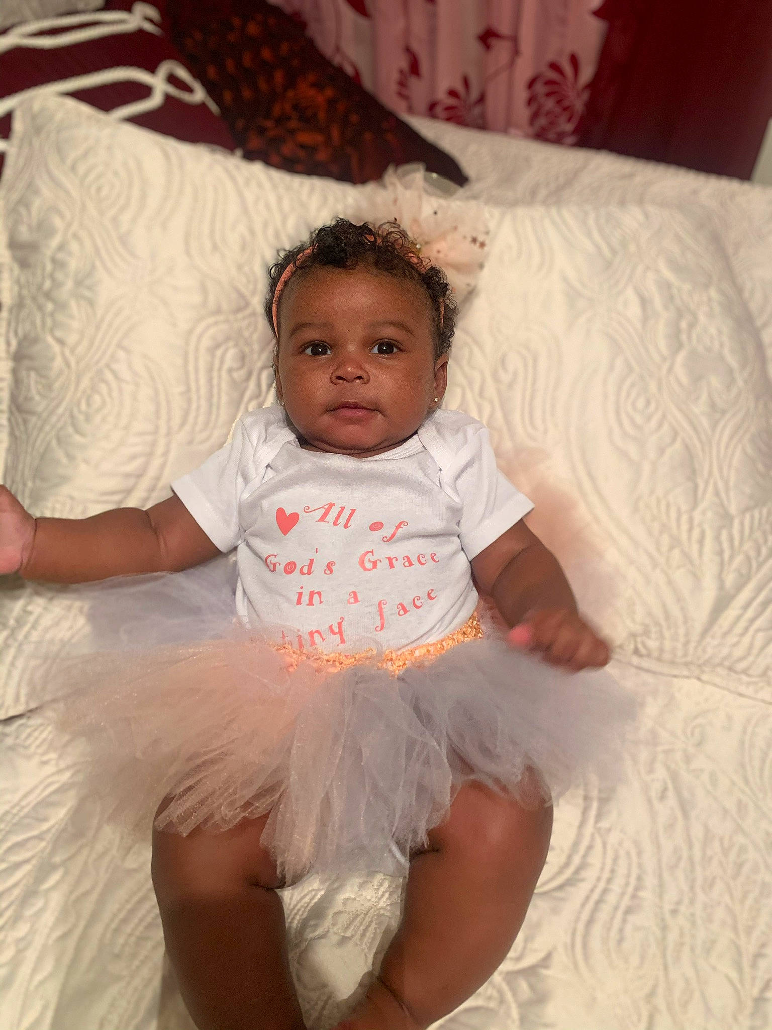 Dariyah joined the competition — help win amazing prizes! baby, baby_toddler_clothing, cheek, child, comfort, couch, day_dress, dress, embellishment, eye, face, finger, fun, happy, head, linens, person, pillow, skin, toddler