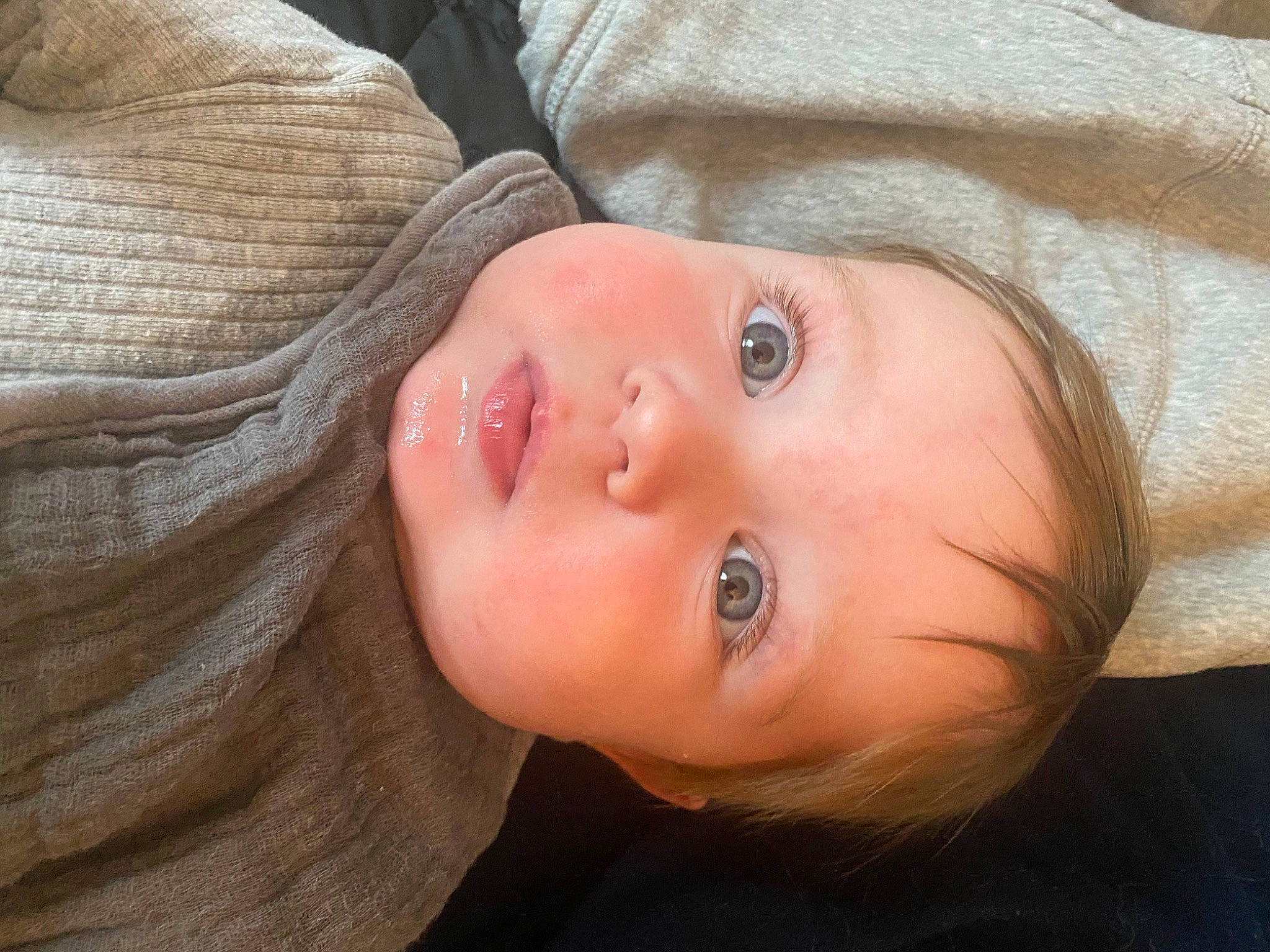 Drew joined the competition — help win amazing prizes! cheek, close_up, eye, eyebrow, eyelash, face, flash_photography, grass, happy, hat, iris, lip, mouth, neck, nose, person, plant, skin, smile, toddler