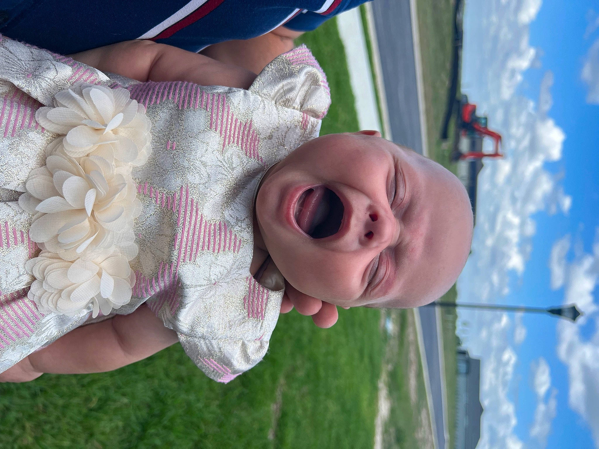 Anna joined the competition — help win amazing prizes! baby, baby_toddler_clothing, blue, cloud, fun, grass, green, happy, leisure, nose, person, pink, plant, skin, sky, smile, summer, toddler, tree, white