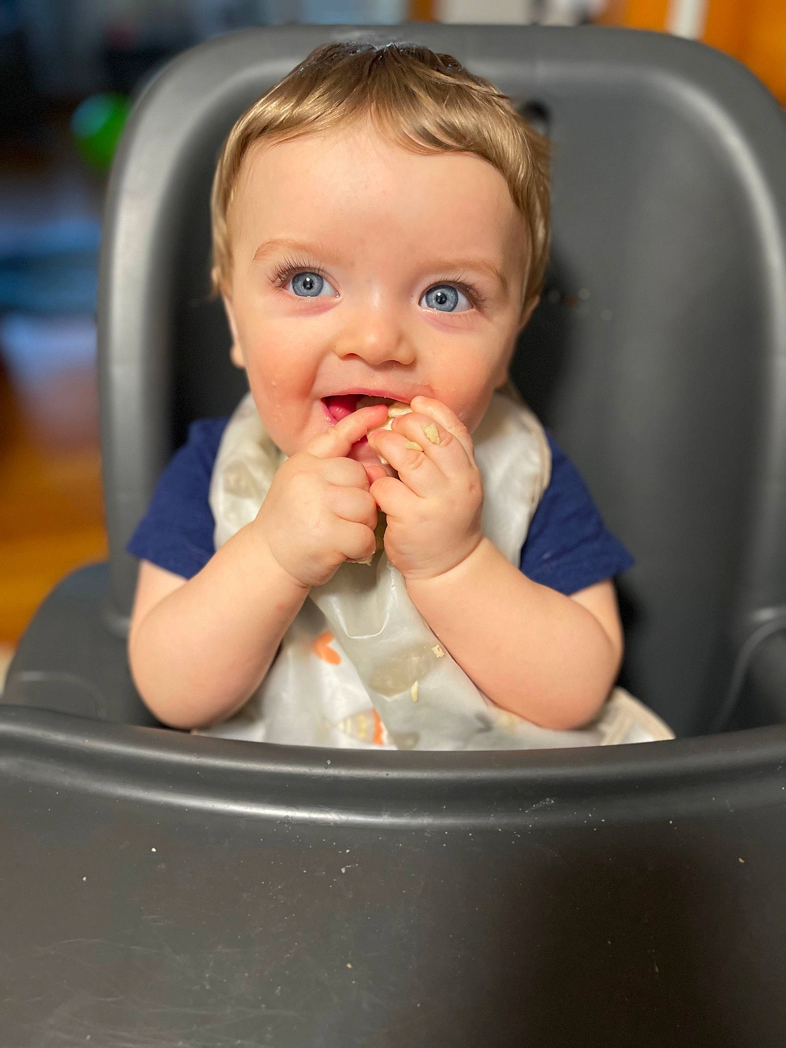 Aiden joined the competition — help win amazing prizes! baby, baby_bathing, baby_food, baby_playing_with_food, baby_products, baby_toddler_clothing, bathing, cheek, child, eating, food_craving, fun, happy, mouth, person, product, sitting, skin, thumb, toddler