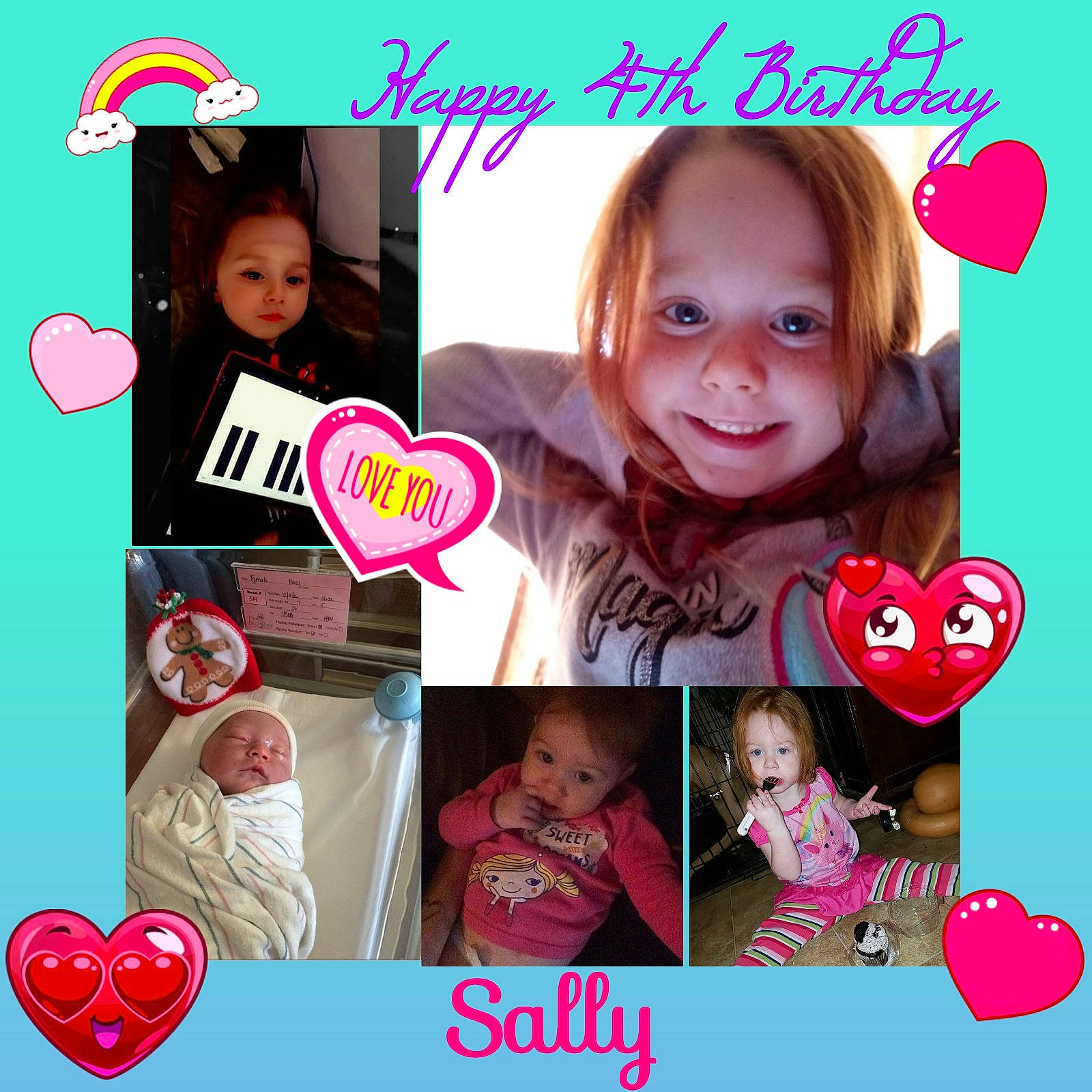 Sally is registered to the contest to win money with this photo: baby_toddler_clothing, carmine, cheek, collage, facial_expression, happy, heart, holiday, joy, lip, love, magenta, organ, pattern, person, photo_caption, photomontage, pink, red, valentines_day