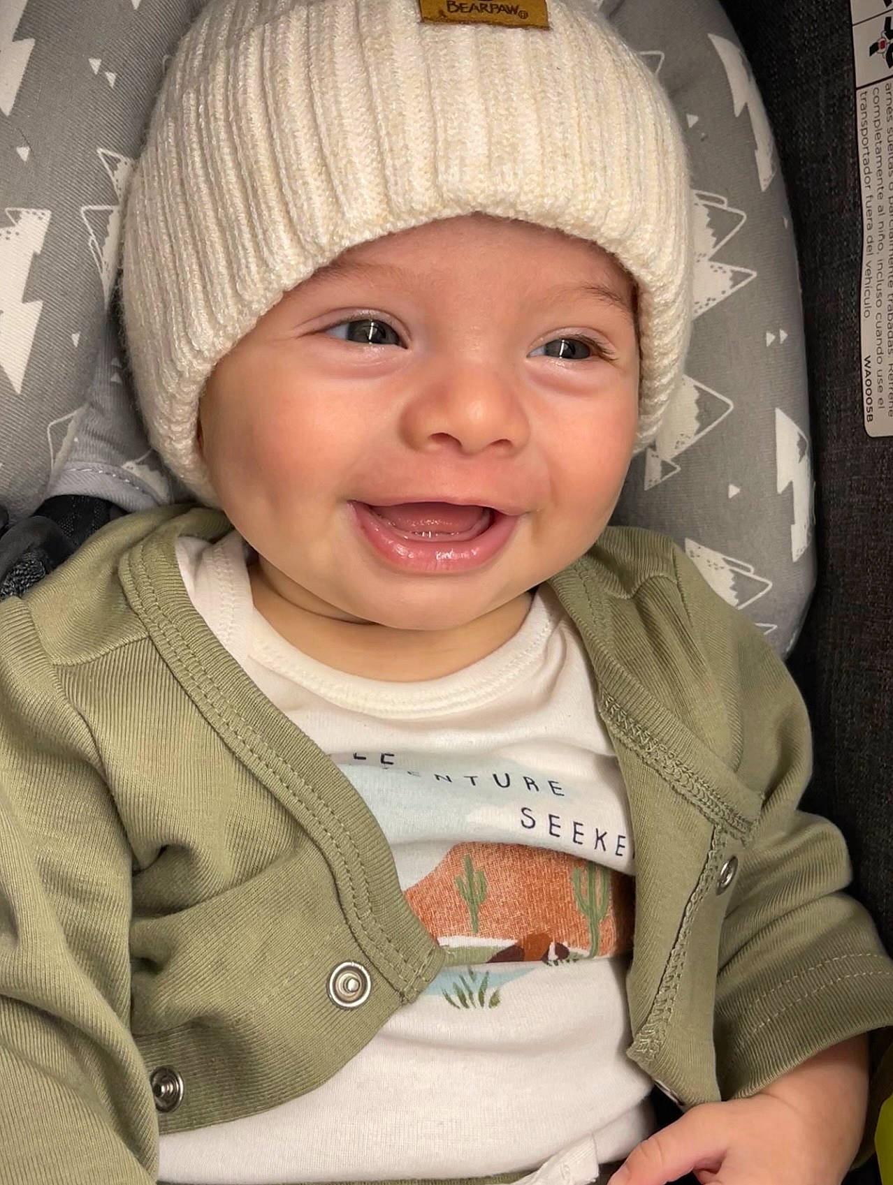 Braylin joined the competition — help win amazing prizes! baby, baby_toddler_clothing, cap, cheek, chin, eye, face, facial_expression, happy, head, headwear, iris, joy, lip, organ, outerwear, person, photograph, skin, sleeve