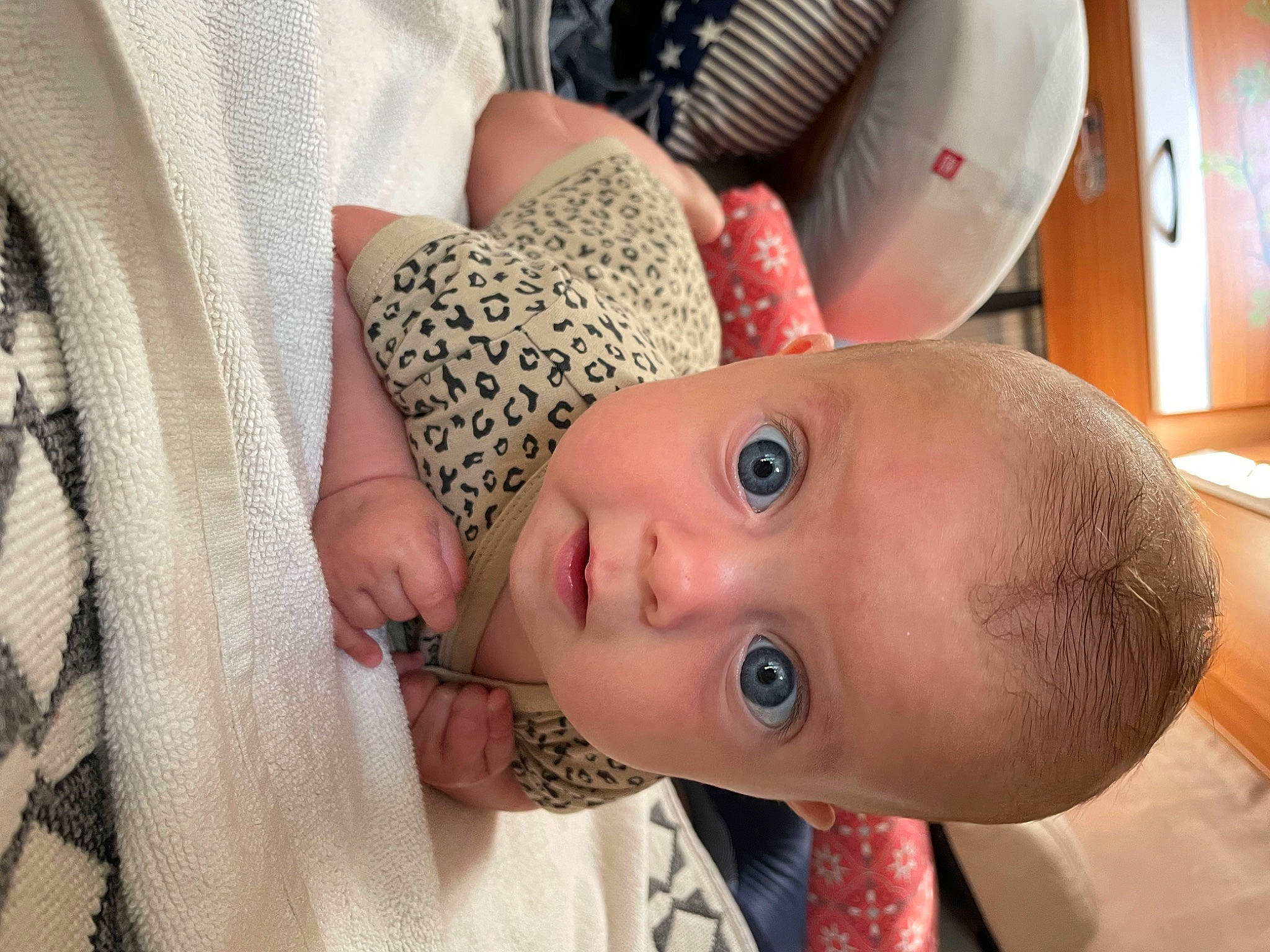 Nell participe au concours pour gagner de l'argent avec cette photo : baby, cheek, chest, child, comfort, ear, eyelash, fun, happy, iris, linens, mouth, nail, nose, pattern, person, room, skin, smile, toddler