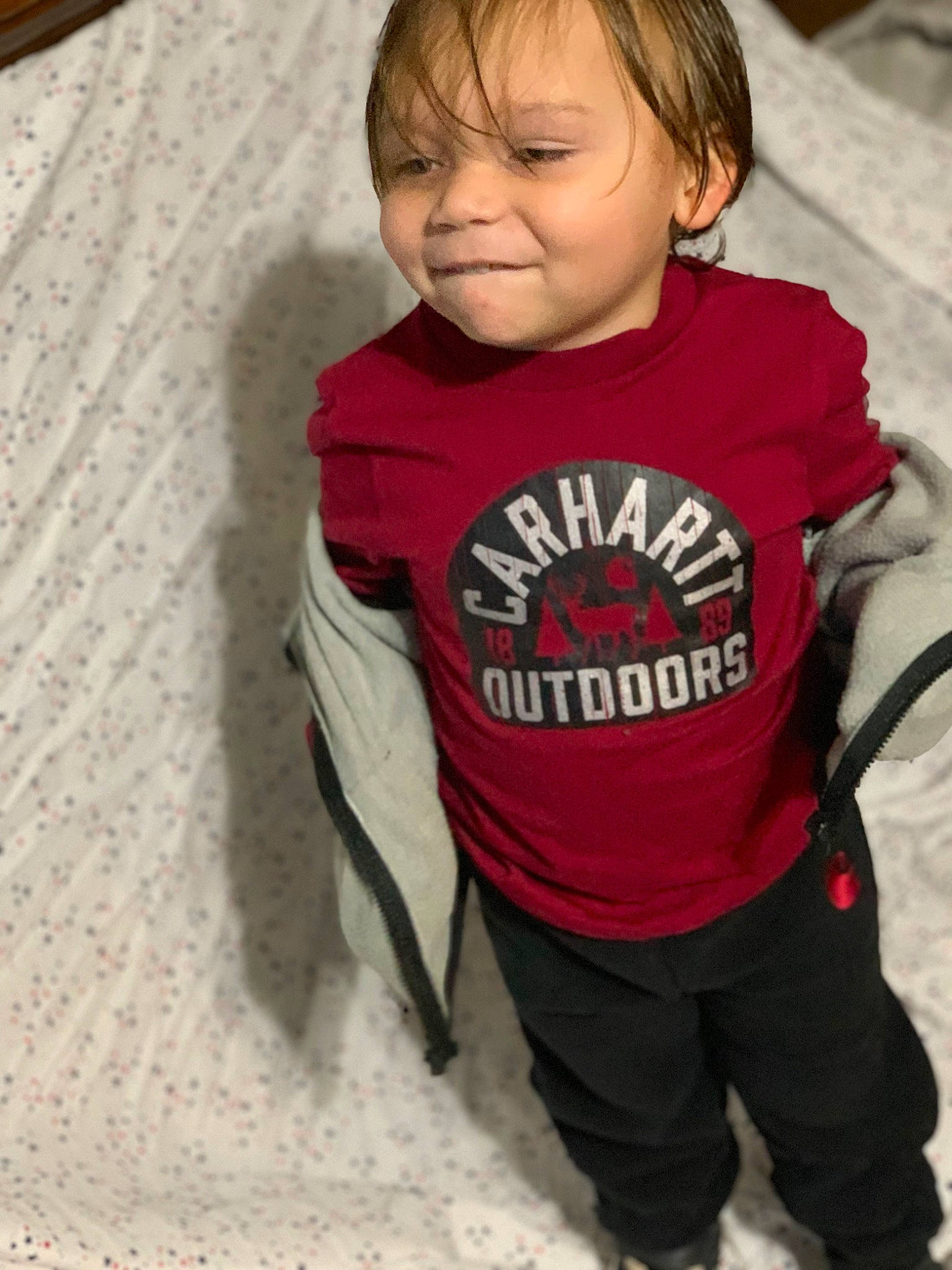 Kyree joined the competition — help win amazing prizes! baby_toddler_clothing, cheek, child, comfort, eye, face, hair, hairstyle, happy, hood, jacket, long_sleeved_t_shirt, neck, nose, person, plant, skin, sleeve, smile, t_shirt
