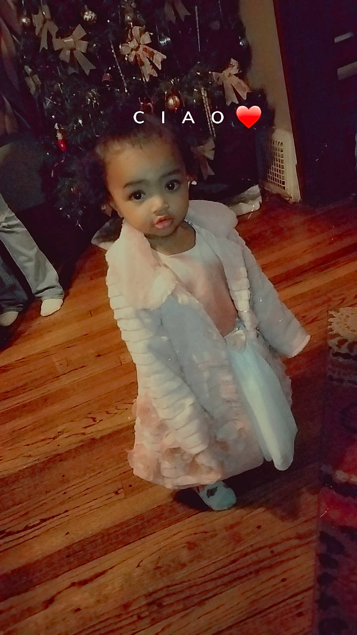 Alianna joined the competition — help win amazing prizes! baby_toddler_clothing, bridal_accessory, dress, event, fashion_design, flash_photography, floor, flooring, formal_wear, fun, fur, gown, happy, hardwood, headpiece, long_hair, peach, person, sitting, toddler