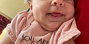 Kehlani joined the competition — help win amazing prizes! baby, smiling, person, child, infant, pink_shirt, minnie_mouse, clothing, cute, happy, face, portrait, holding, love, family, skin, head, arm, eyelashes, indoor