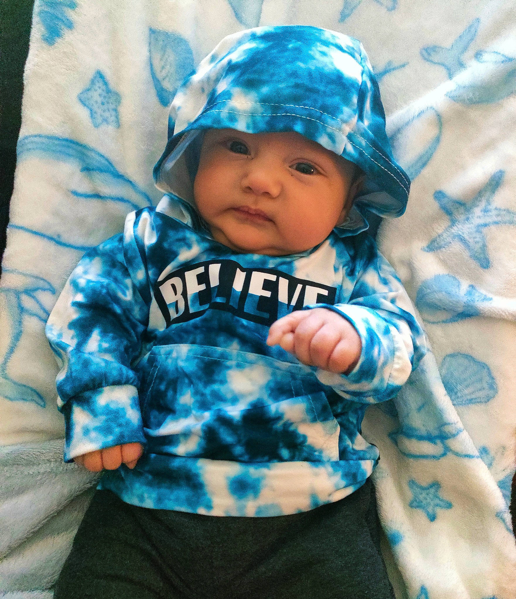 Anakin joined the competition — help win amazing prizes! aqua, azure, baby, baby_toddler_clothing, beauty, blue, cap, child, cool, electric_blue, fashion_accessory, flash_photography, happy, headgear, headwear, pattern, person, pink, purple, sleeve