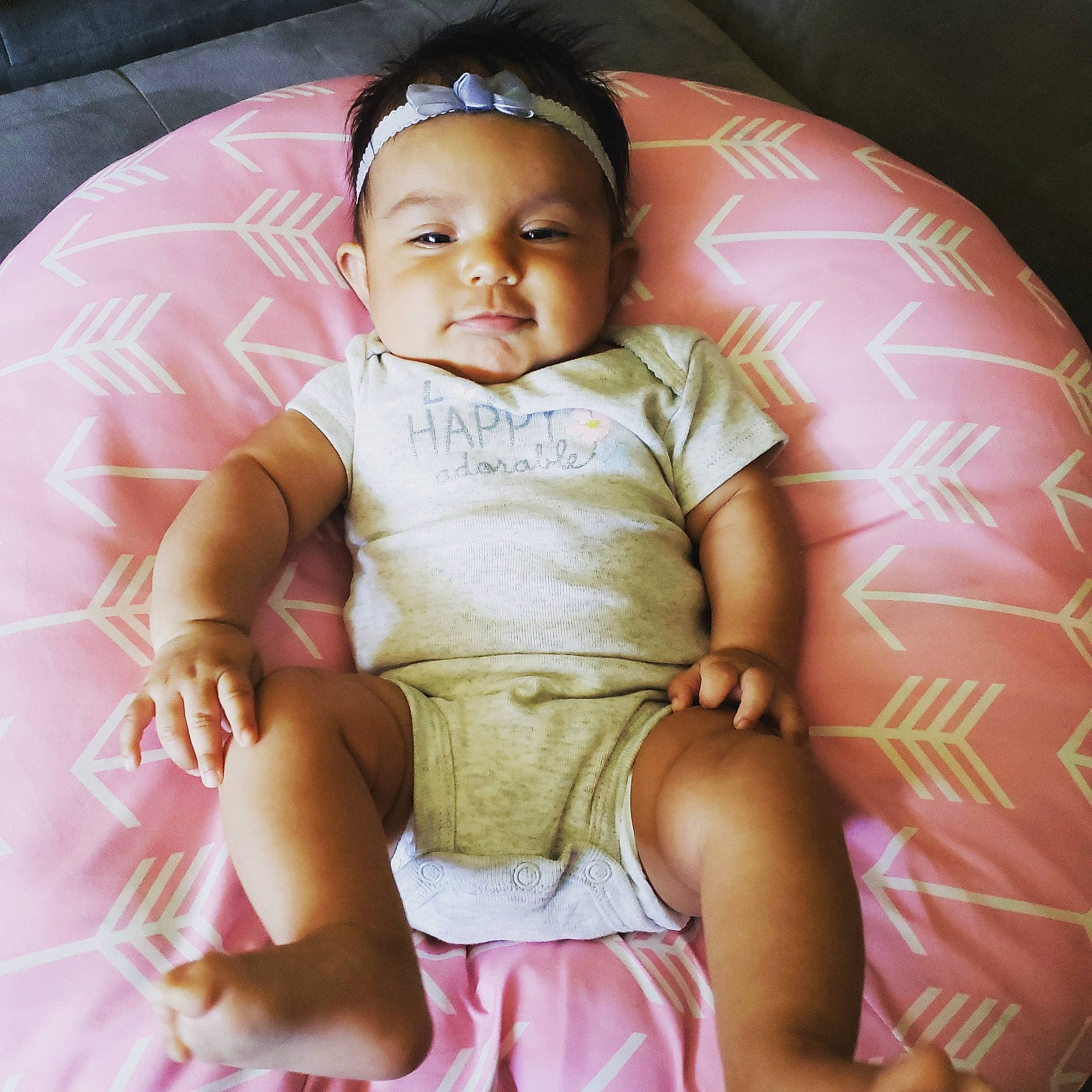 Noelia is registered to the contest to win money with this photo: abdomen, arm, baby, baby_toddler_clothing, cheek, child, headwear, person, pink, skin, toddler