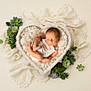 Ivar joined the competition — help win amazing prizes! baby, newborn, sleeping, heart_shape, blanket, lace, succulents, greenery, soft_texture, cozy, infant, cute, peaceful, portrait, nest, fabric, resting, tender, wrapped, studio