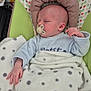 baby, baby_seat, blanket, clothing, comfort, cushion, face, hand, head, indoor, infant, newborn, pacifier, pastel_colors, peaceful, polka_dot, portrait, resting, sleeping, soft