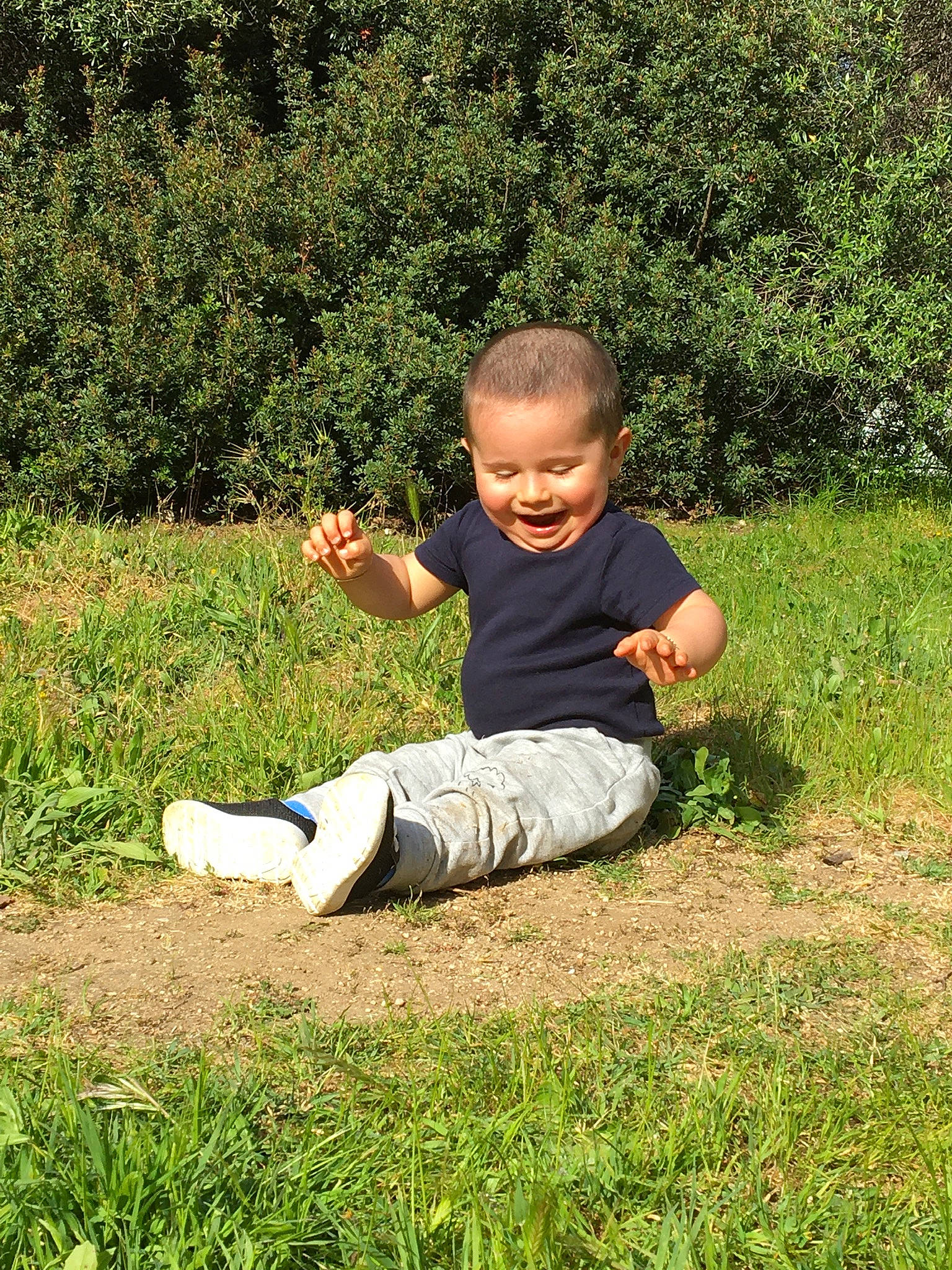 Benjamin participe au concours pour gagner de l'argent avec cette photo : child, grass, grass_family, joy, lawn, meadow, people_in_nature, person, plant, play, sitting