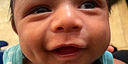 Kassiah joined the competition — help win amazing prizes! baby, child, close_up, cute, dimples, expression, eyes, face, happy, head, indoor, infant, mouth, person, portrait, skin, smiling, striped_clothing, tank_top, wet_hair