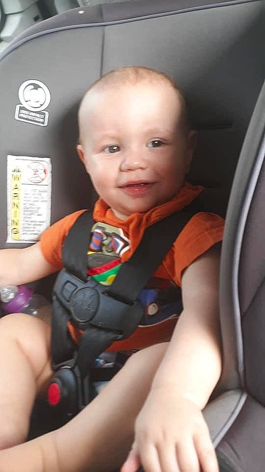 Grayson is registered to the contest to win money with this photo: baby, baby_in_car_seat, baby_products, car_seat, child, person, product, seat_belt, toddler