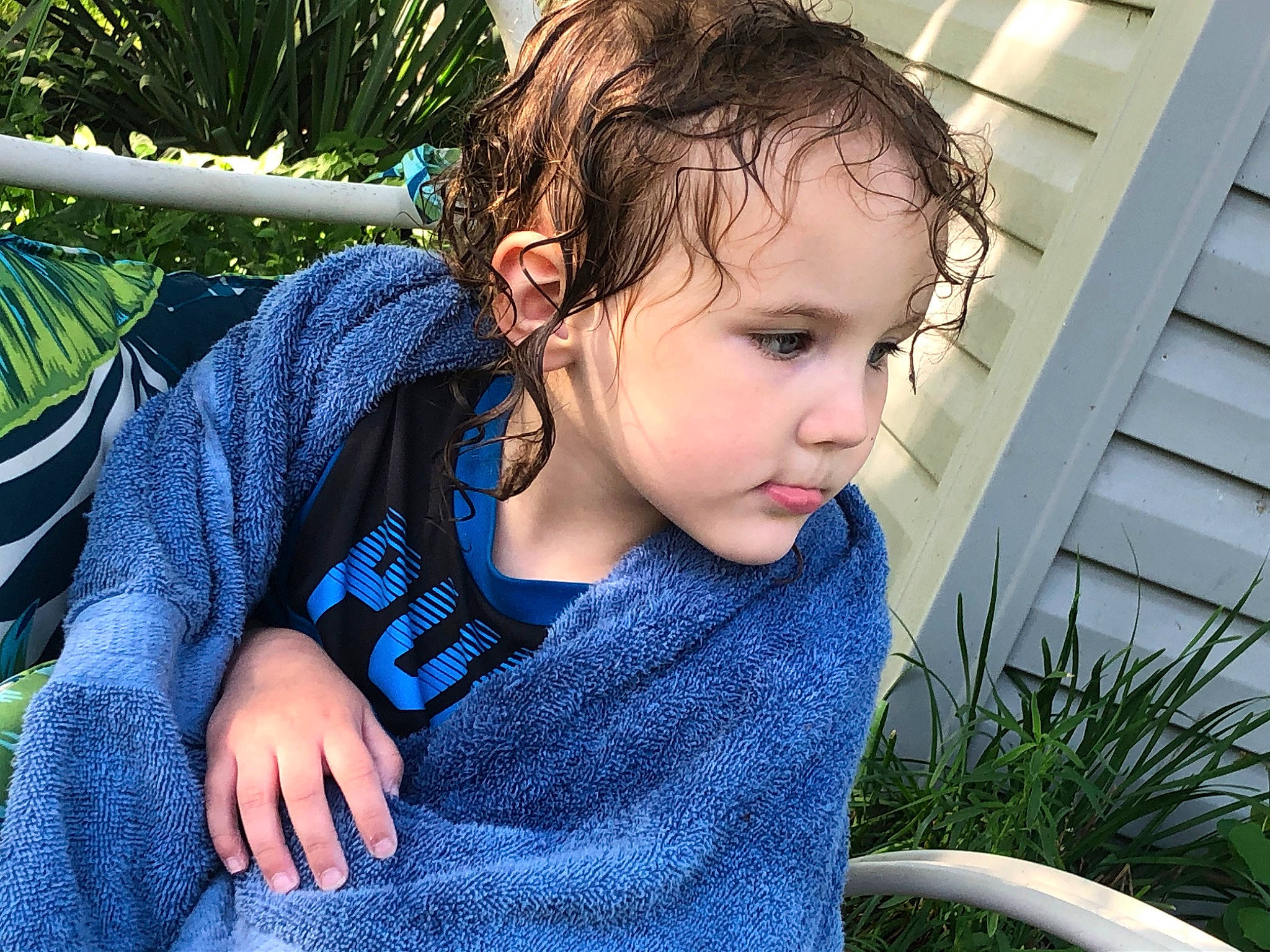 Clarissa joined the competition — help win amazing prizes! blue, cheek, child, cool, ear, eye, forehead, grass, hair, hairstyle, jeans, neck, nose, outerwear, person, plant, shoulder, skin, summer, toddler