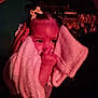 Aria participe au concours pour gagner de l'argent avec cette photo : baby, towel, pacifier, bow, hands, child, person, face, portrait, indoor, crowd, people, night, soft_texture, comfort, curious, closeup, warm_light, infant, caring