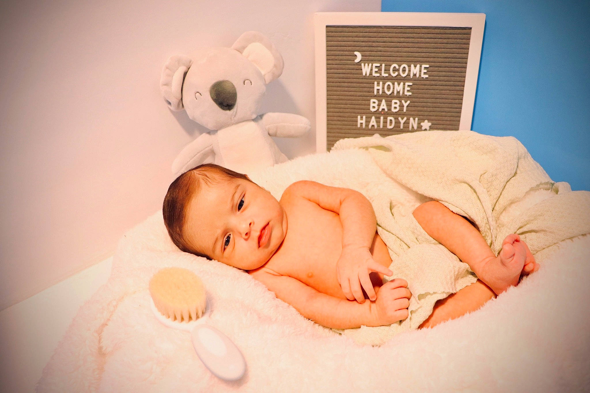 Haidyn is registered to the contest to win money with this photo: art, baby, baby_sleeping, baby_toddler_clothing, bed, bedding, bedtime, child, comfort, flash_photography, font, fun, happy, hat, linens, person, portrait_photography, room, teddy_bear, toddler