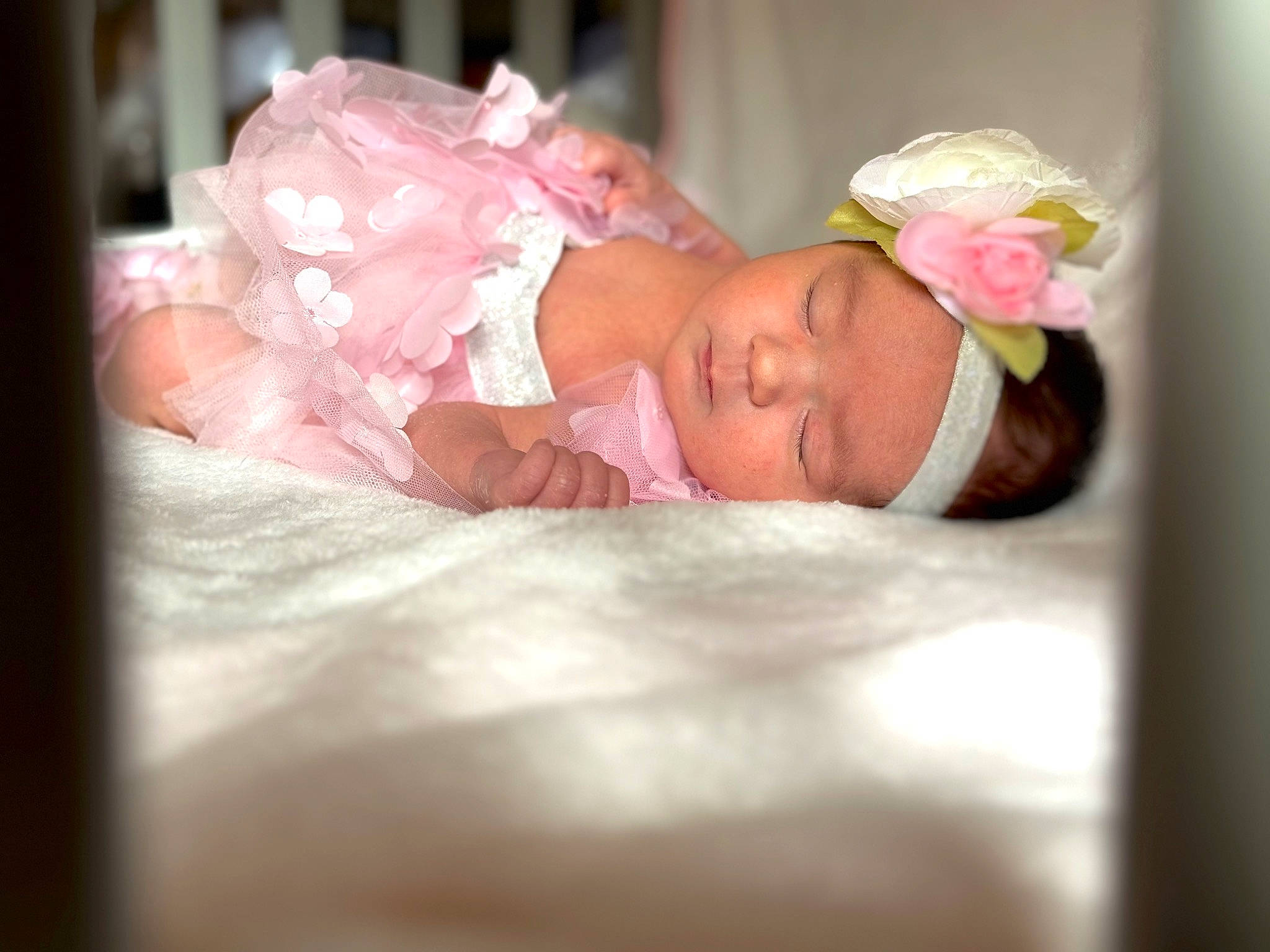 Savannah joined the competition — help win amazing prizes! baby, baby_products, baby_toddler_clothing, comfort, eye, face, fashion_accessory, finger, flash_photography, flower, hair_accessory, happy, hat, headband, headpiece, headwear, iris, linens, person, petal