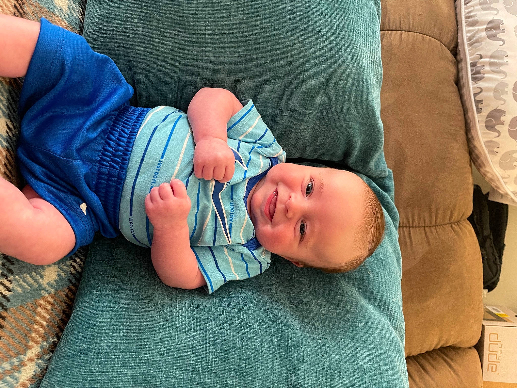 Chandler joined the competition — help win amazing prizes! baby, baby_toddler_clothing, child, comfort, eye, finger, glasses, hand, head, headgear, human_body, joint, joy, leg, mammal, person, skin, smile, textile, toddler