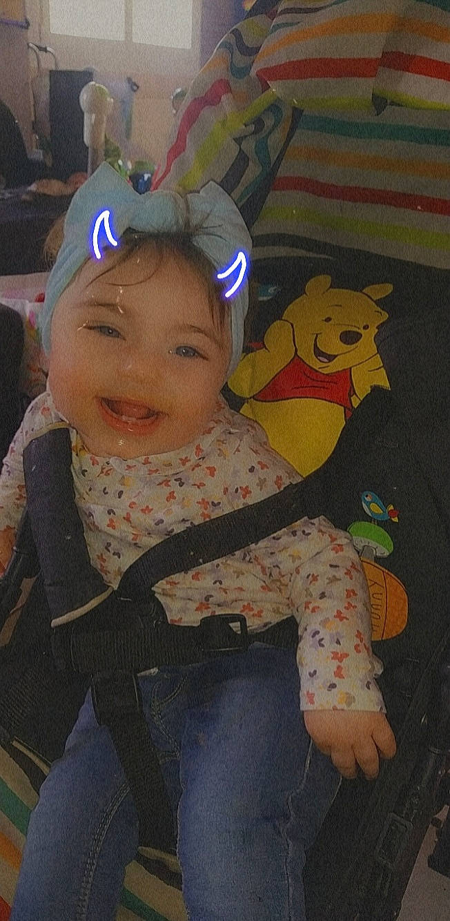 Kyara participe au concours pour gagner de l'argent avec cette photo : baby, baby_products, baby_toddler_clothing, baby_toys, cap, cheek, child, cool, costume, fashion_accessory, fun, happy, head, joy, person, personal_protective_equipment, play, sitting, skin, smile