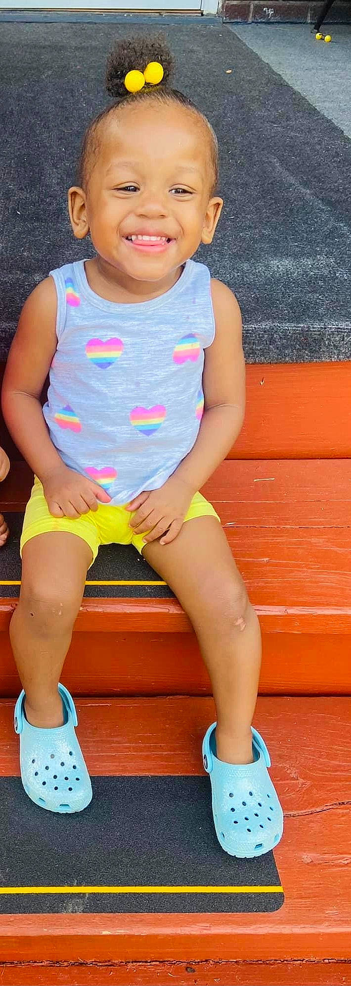 Jream joined the competition — help win amazing prizes! baby_toddler_clothing, blue, cheek, facial_expression, hand, human_body, joint, joy, leg, mouth, muscle, neck, orange, person, shorts, shoulder, skin, sleeve, smile, standing