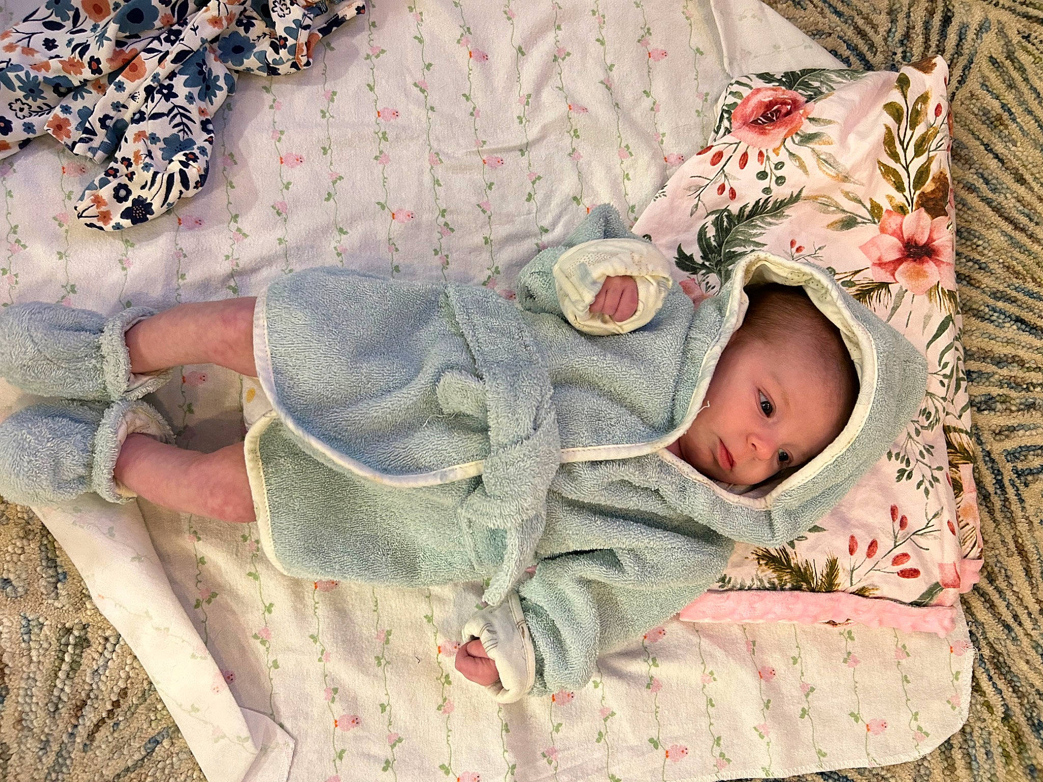 Rose joined the competition — help win amazing prizes! baby, baby_products, baby_safety, baby_sleeping, baby_toddler_clothing, bedding, bedtime, child, comfort, grass, infant_bed, linens, pattern, people, person, skin, sleeve, textile, toddler, wood