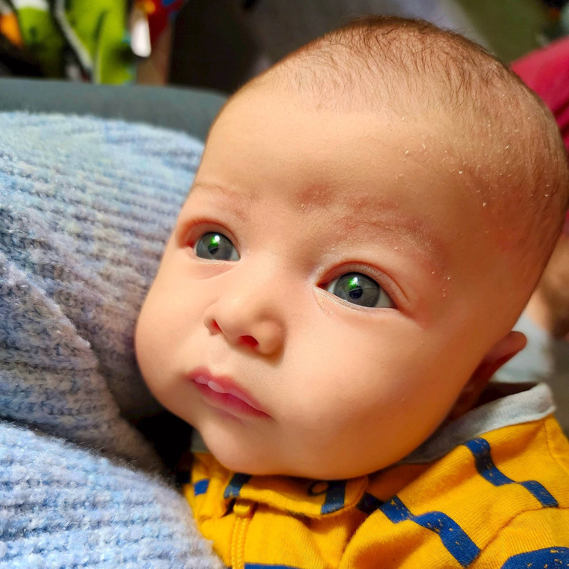 Gray is registered to the contest to win money with this photo: baby, baby_toddler_clothing, beauty, cheek, child, chin, close_up, collar, ear, eyelash, forehead, happy, iris, lip, mouth, nose, person, photograph, skin, smile