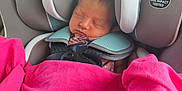 Everlee joined the competition — help win amazing prizes! newborn, baby, car_seat, blanket, sleeping, infant, child, pink, fabric, safety, seat_belt, cushion, head_support, clothing, indoor, side_impact_tested, resting, young_child, peaceful, portrait