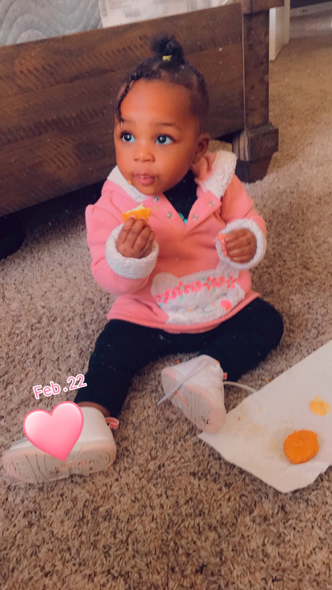 Indy joined the competition — help win amazing prizes! baby, baby_toddler_clothing, brown_hair, child, leg, person, pink, play, sitting, skin, toddler