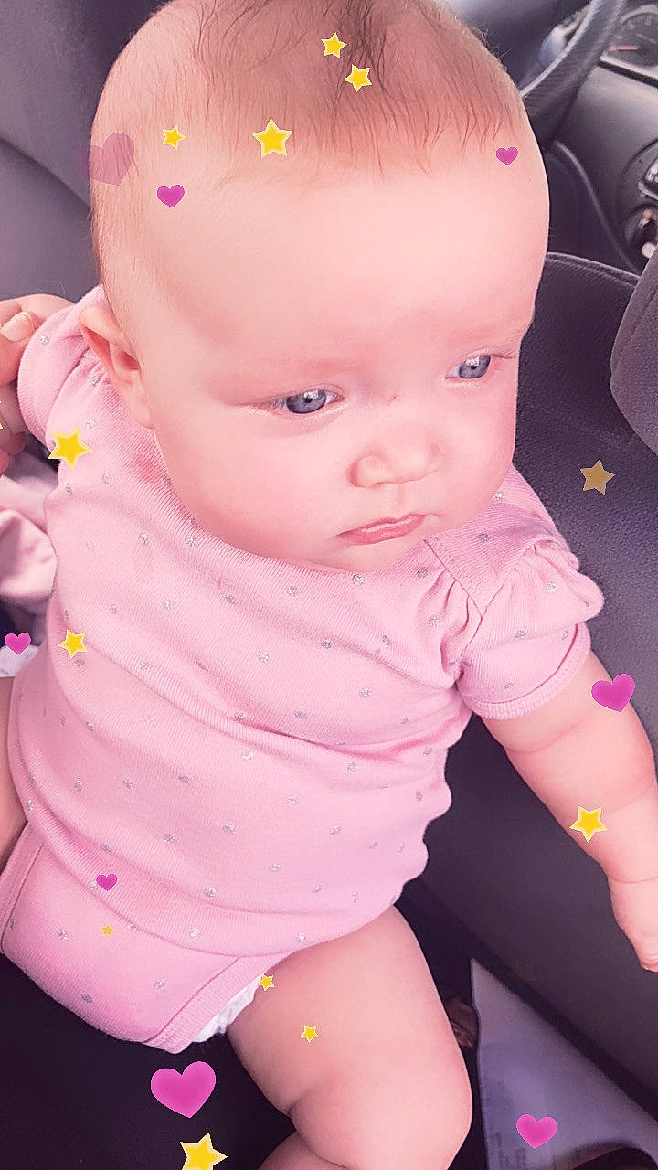 Alita is registered to the contest to win money with this photo: baby, cheek, child, eye, face, head, lip, mouth, neck, person, pink, skin, toddler