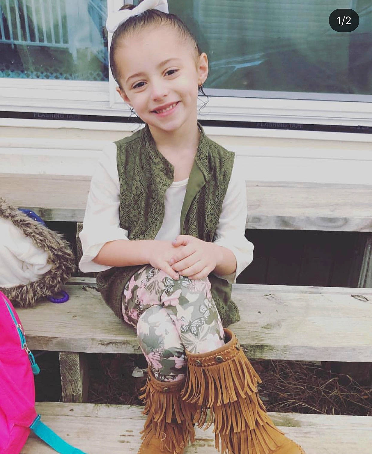 Emmaleigh joined the competition — help win amazing prizes! child, child_model, design, dress, fashion, fashion_accessory, joy, long_hair, neck, outerwear, pattern, person, sleeve, street_fashion, textile, toddler