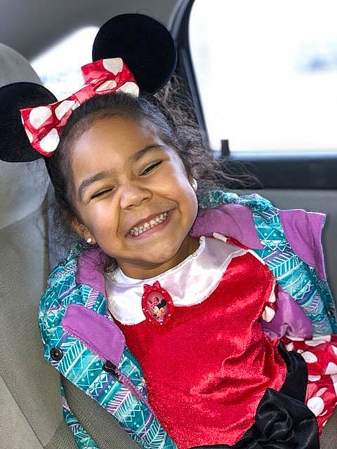 Haiden joined the competition — help win amazing prizes! black_hair, child, costume, ear, fashion_accessory, fun, happy, headgear, joy, person, pink, smile, tradition