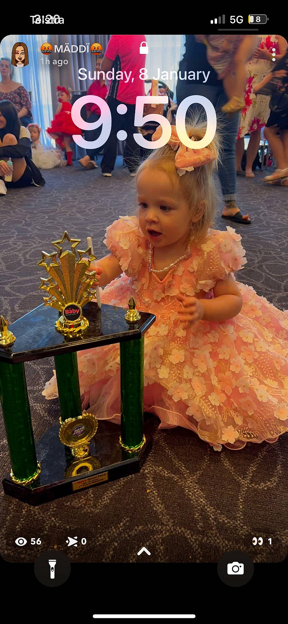 Swae is registered to the contest to win money with this photo: blurred, child, costume, event, flooring, fun, fur, happy, hat, metal, person, sandal, smile, sunglasses, toddler, toy, tradition