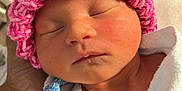 Aymee joined the competition — help win amazing prizes! newborn, baby, sleeping, pink_hat, knit_hat, wrapped, blanket, hospital, infant, closeup, face, peaceful, hand, skin, child, portrait, cute, resting, soft_light, cozy