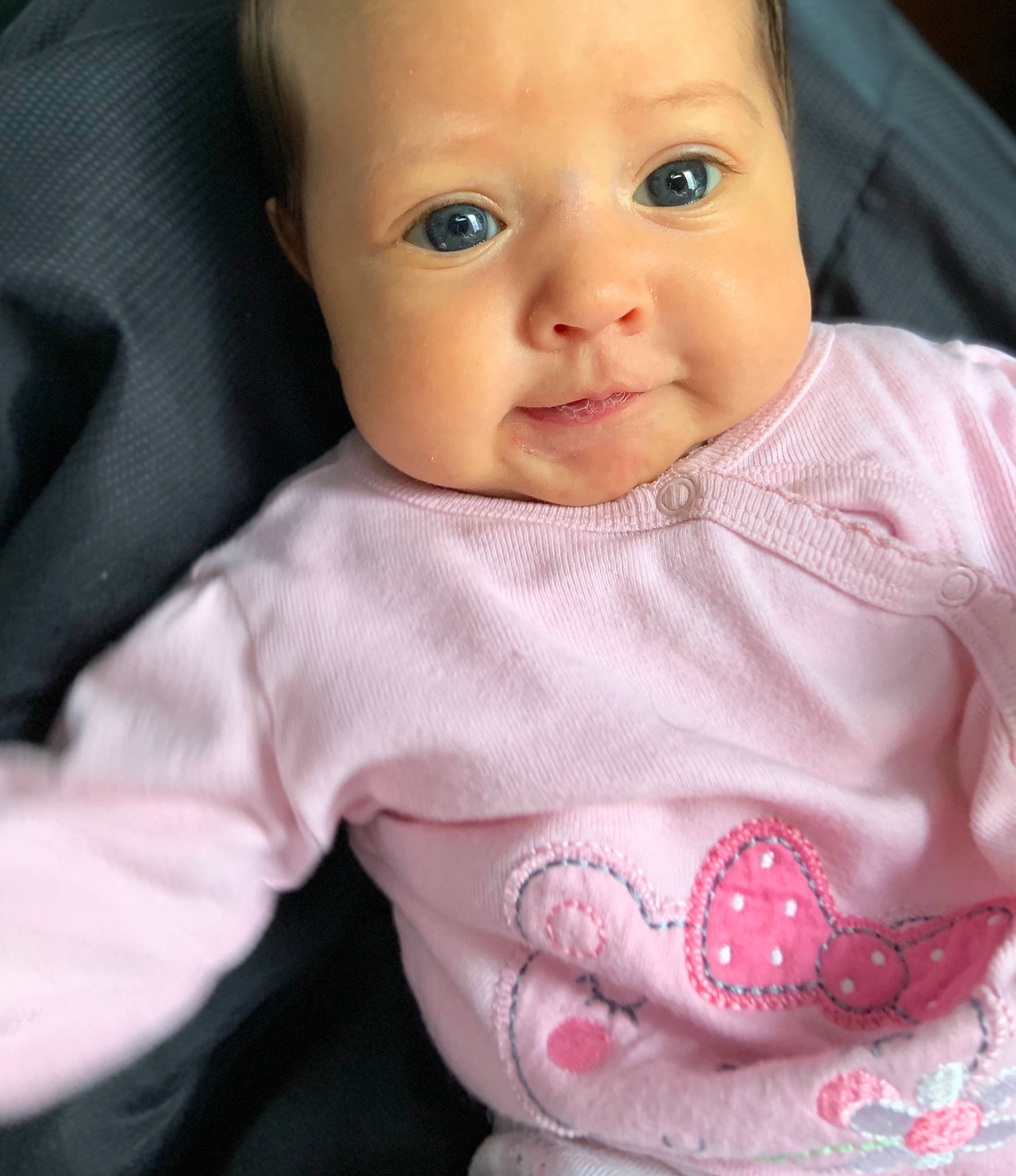 Daleyza joined the competition — help win amazing prizes! baby, baby_products, baby_toddler_clothing, beauty, cheek, child, chin, eye, face, head, iris, lip, mouth, nose, person, pink, skin, smile, toddler