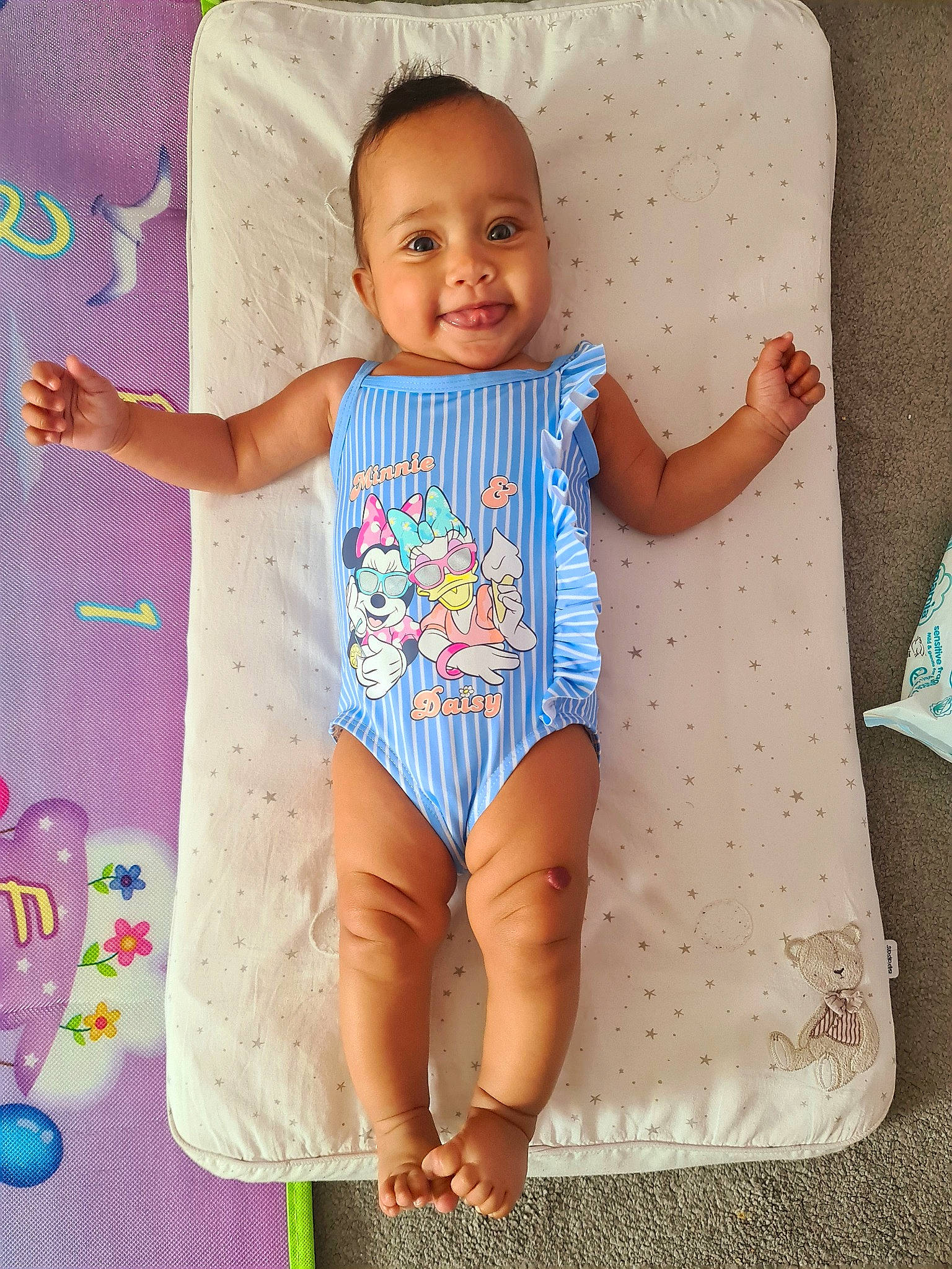 Amariah joined the competition — help win amazing prizes! arm, baby, baby_toddler_clothing, barefoot, cheek, comfort, finger, hand, happy, human_body, infant_bodysuit, joy, neck, person, skin, sleeve, smile, stomach, t_shirt, textile