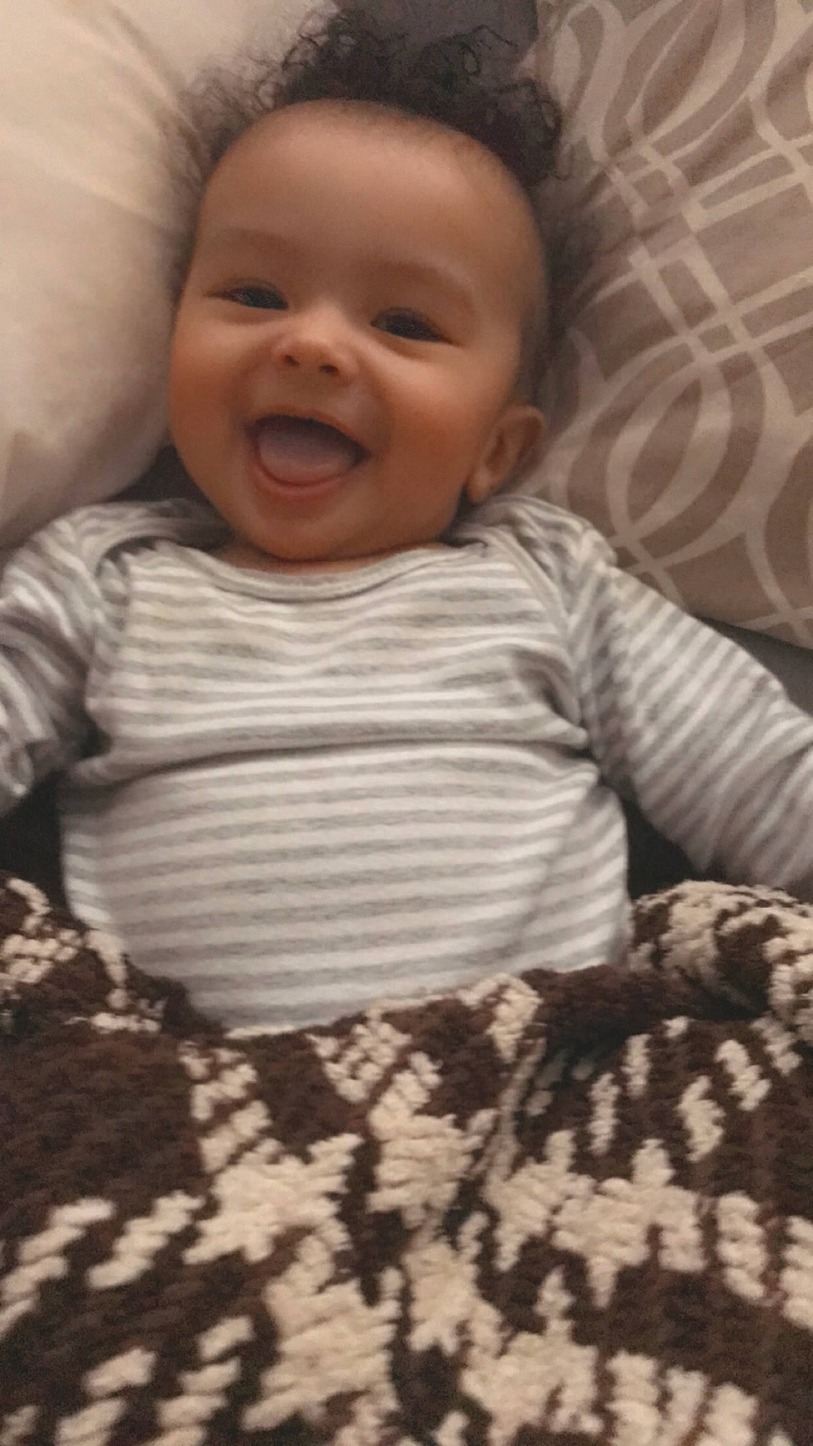 Jaiden joined the competition — help win amazing prizes! baby, baby_toddler_clothing, cheek, chin, comfort, eye, eyebrow, face, facial_expression, human_body, iris, lip, mouth, nose, organ, person, photograph, skin, sleeve, smile