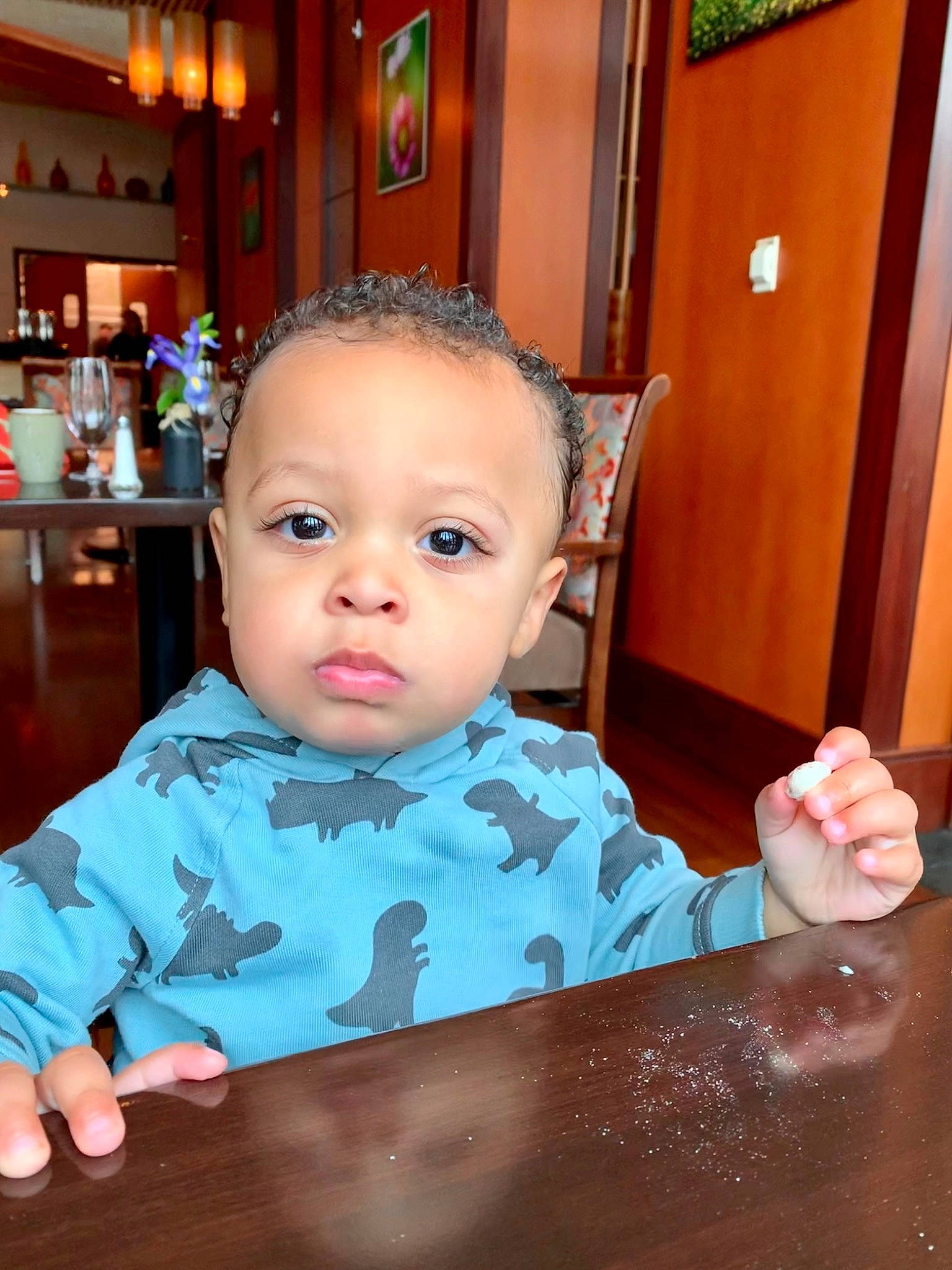 Lance joined the competition — help win amazing prizes! baby, baby_toddler_clothing, chair, cheek, child, event, flooring, fun, happy, hardwood, houseplant, iris, leisure, lighting, person, room, sitting, skin, table, toddler