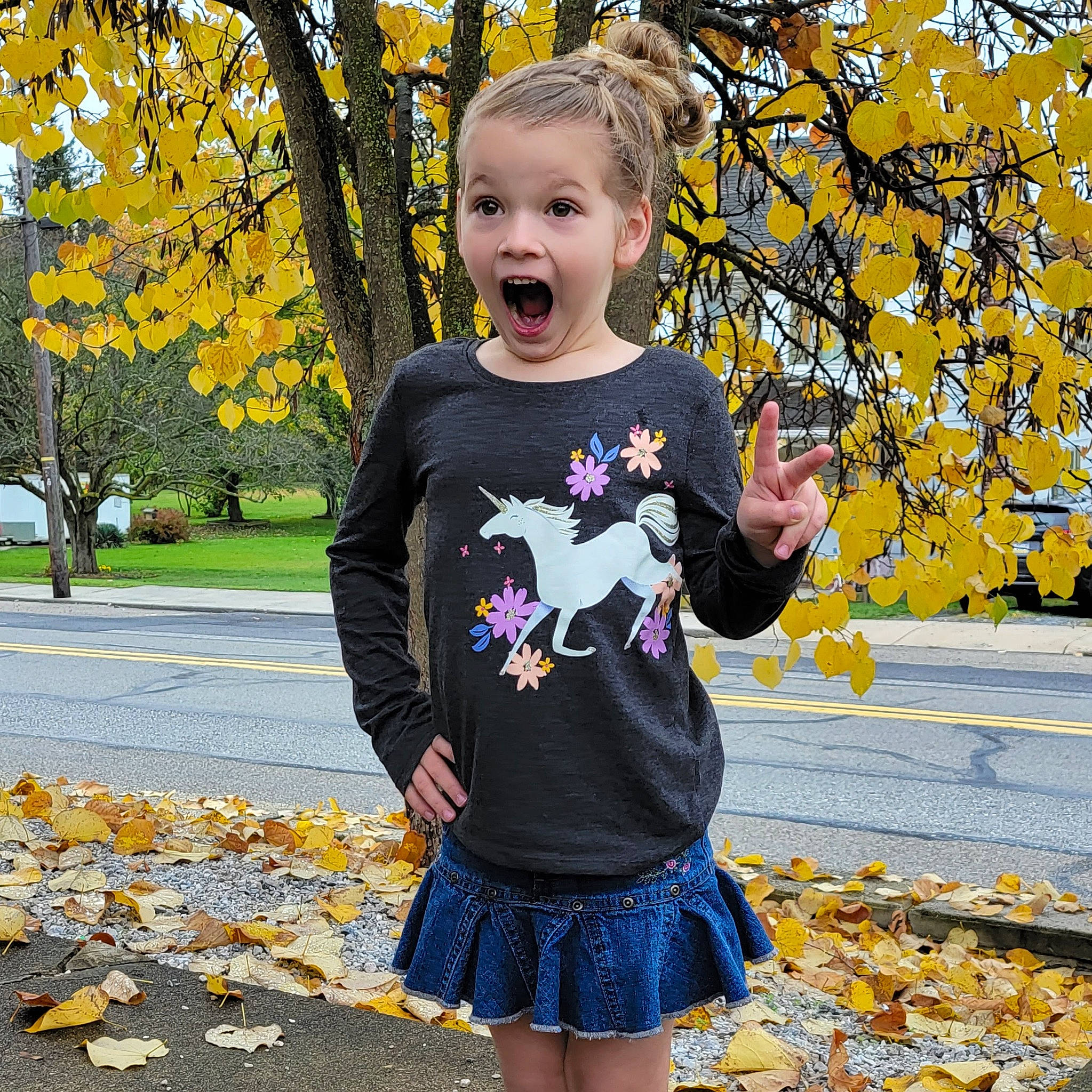 Kenzley joined the competition — help win amazing prizes! baby_toddler_clothing, beauty, electric_blue, fashion, grass, happy, leisure, neck, orange, outerwear, pattern, people_in_nature, person, plant, sleeve, standing, surprise, t_shirt, toddler, tree