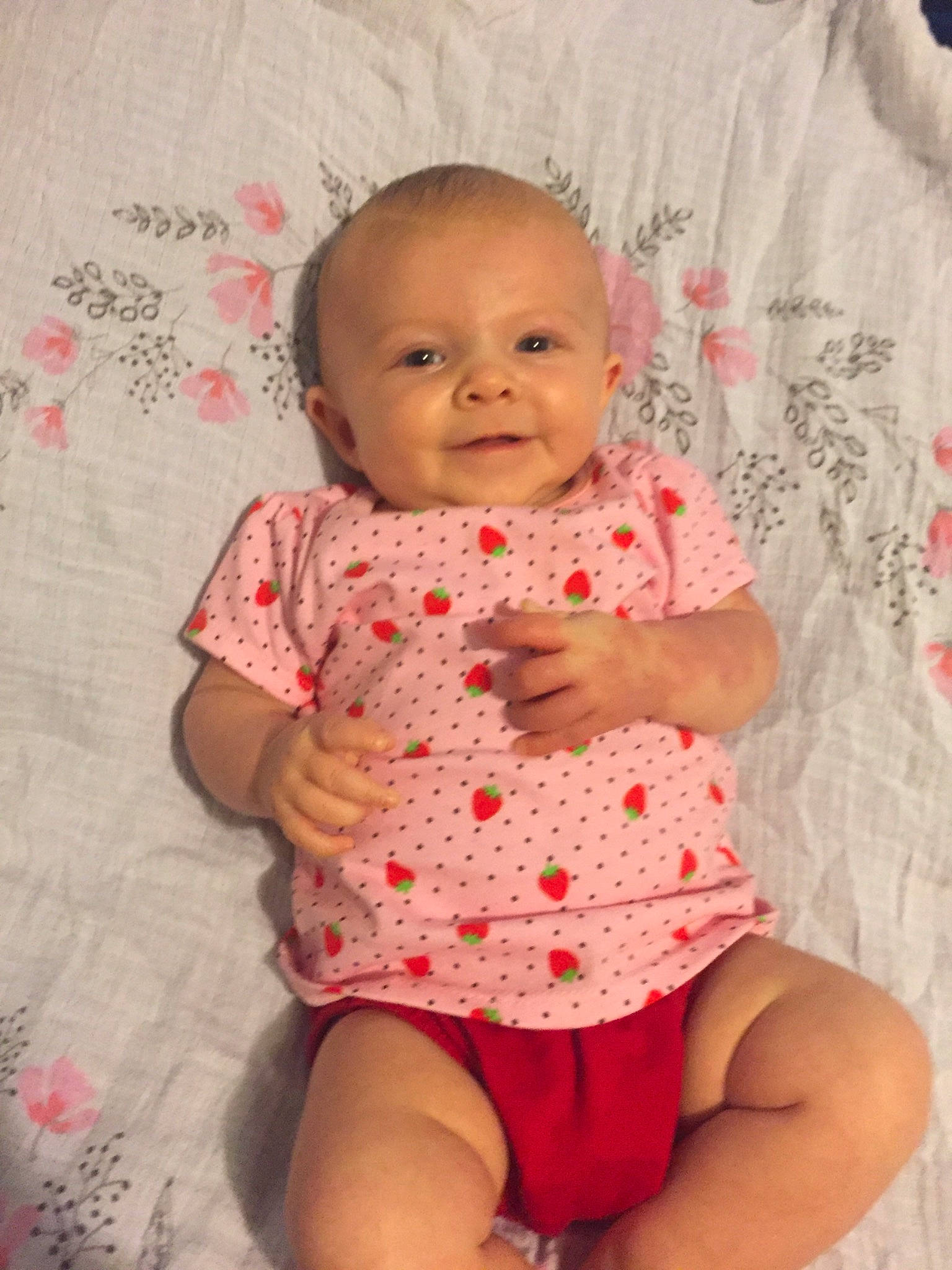 Adelaide joined the competition — help win amazing prizes! baby, baby_products, baby_toddler_clothing, cheek, child, dress, face, head, joy, lip, pattern, person, pink, product, sitting, skin, sleeve, smile, toddler