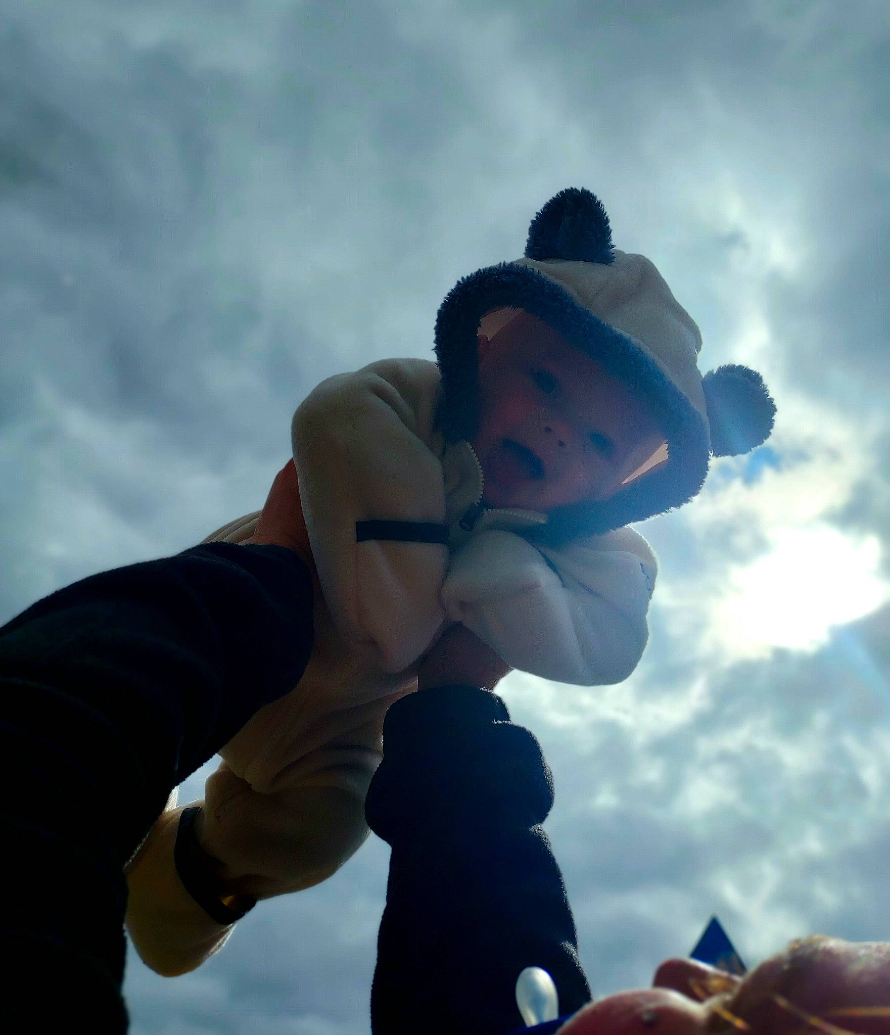 Mark joined the competition — help win amazing prizes! baby, cap, cloud, cumulus, finger, flash_photography, fun, gesture, hand, happy, hat, landscape, leisure, meteorological_phenomenon, people_in_nature, person, sky, sun_hat, thumb, toddler