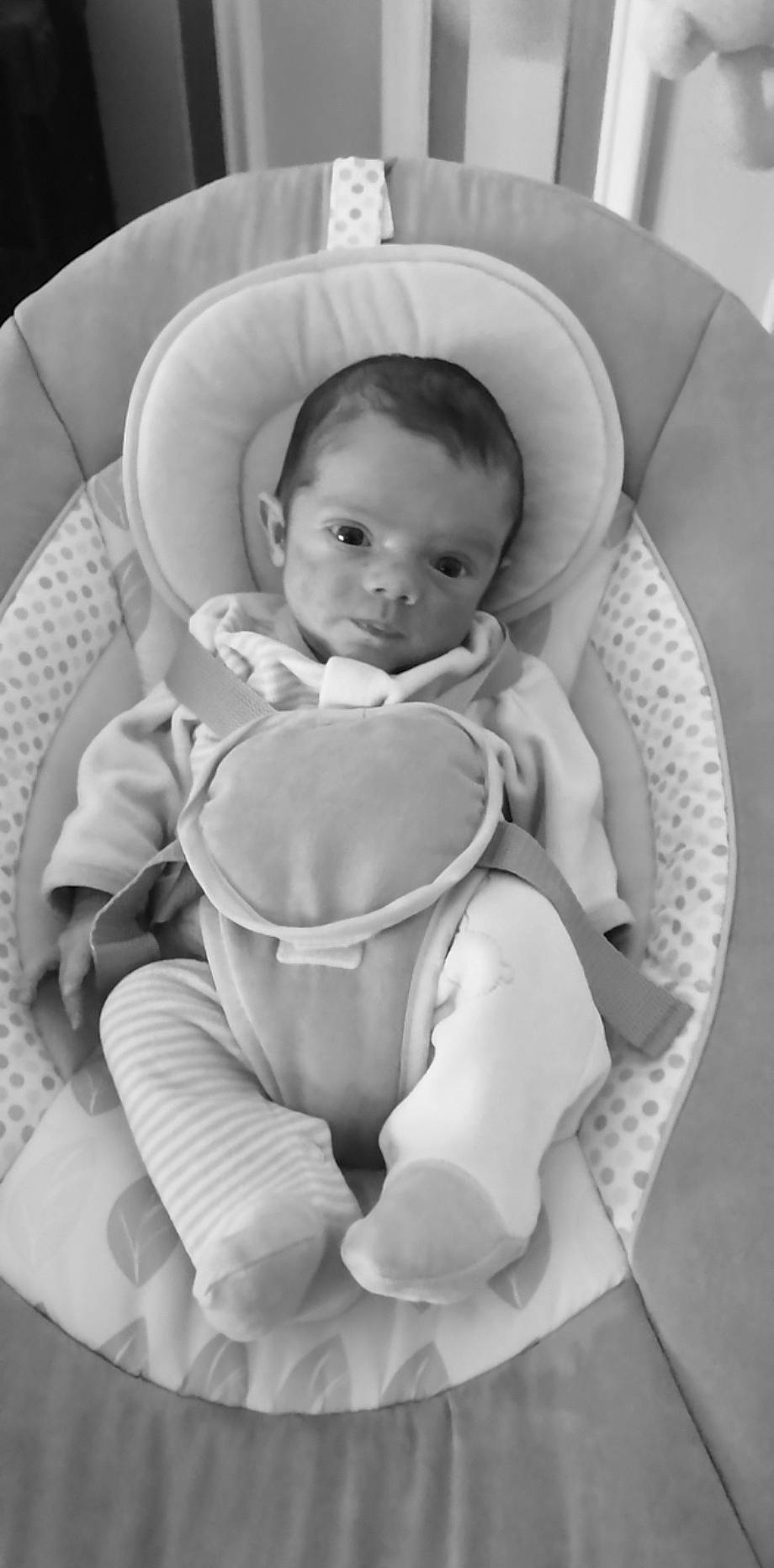 Ayden participe au concours pour gagner de l'argent avec cette photo : arm, baby, baby_products, baby_toddler_clothing, cheek, comfort, drinkware, eye, face, finger, hand, head, human_body, iris, mouth, person, product, skin, style, textile