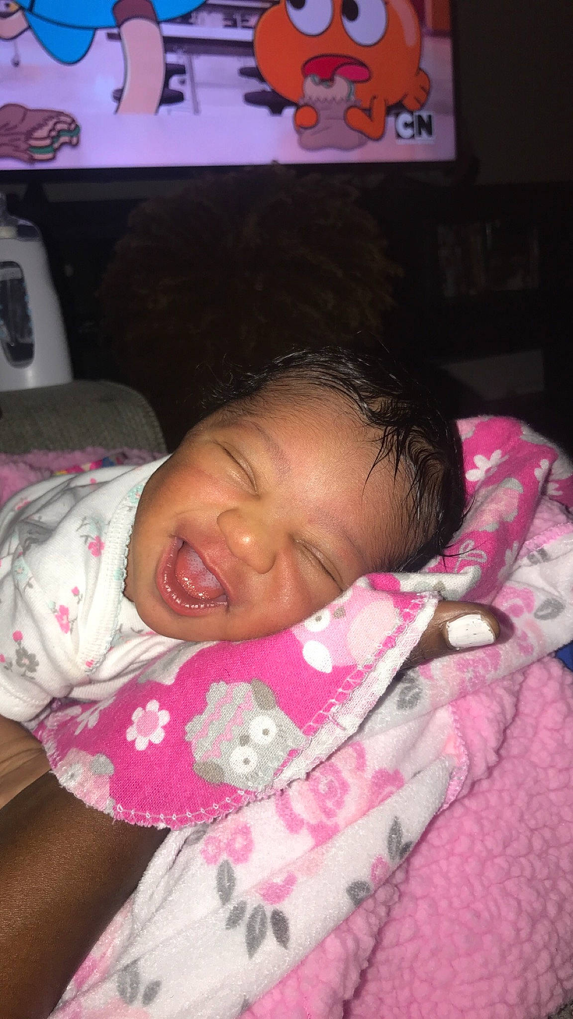 Cambria is registered to the contest to win money with this photo: baby, bedtime, birth, cheek, child, mouth, nap, nose, person, pink, skin, sleep, toddler