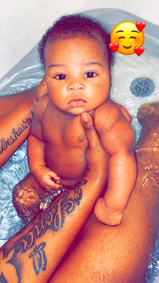 Deshawn joined the competition — help win amazing prizes! baby, bathing, cheek, child, eye, face, forehead, fun, head, muscle, nose, person, photography, skin, smile, toddler